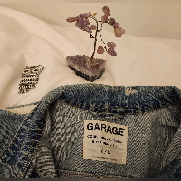 Boyfriend Denim Jacket Mid-Wash Large - Picture 6 of 6